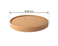 Coperchio per bowl portazuppe monouso - da 780 ml  - avana - Signor Bio - conf. 25 pezzi