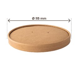 Coperchio per bowl portazuppe monouso - da 780 ml  - avana - Signor Bio - conf. 25 pezzi