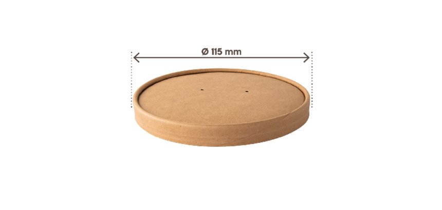 Coperchio per bowl portazuppe monouso - da 780 ml  - avana - Signor Bio - conf. 25 pezzi