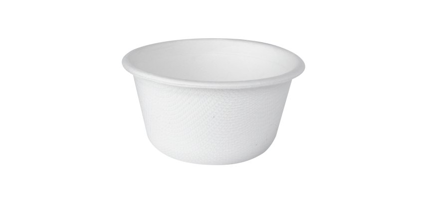 Coppetta porta salse monouso in canna da zucchero - 60 ml - bianco - Signor Bio - conf. 100 pezzi
