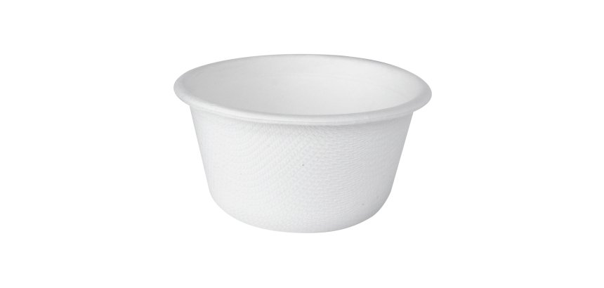 Coppetta porta salse monouso in canna da zucchero - 60 ml - bianco - Signor Bio - conf. 100 pezzi