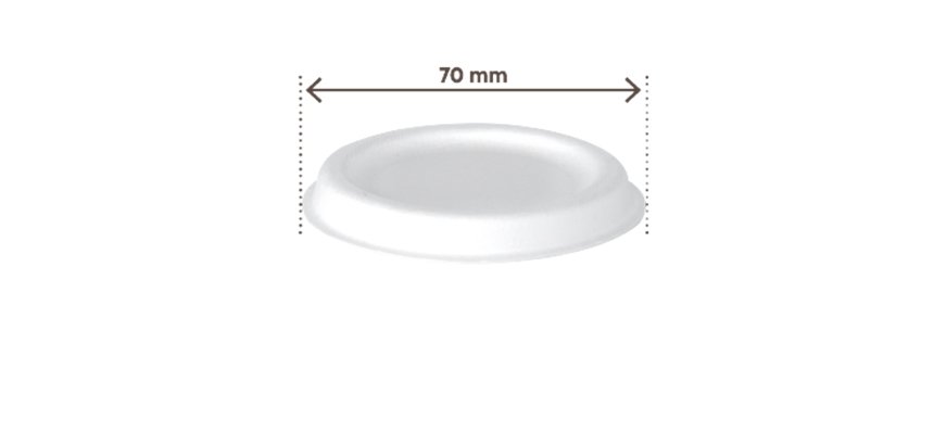 Coperchio in canna da zucchero - per coppetta porta salsa monouso 60 ml - bianco - Signor Bio - conf. 100 pezzi