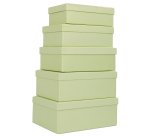 Set scatole regalo - dimensioni assortite - fantasia Green - conf. 5 pezzi