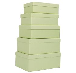 Set scatole regalo - dimensioni assortite - fantasia Green - conf. 5 pezzi