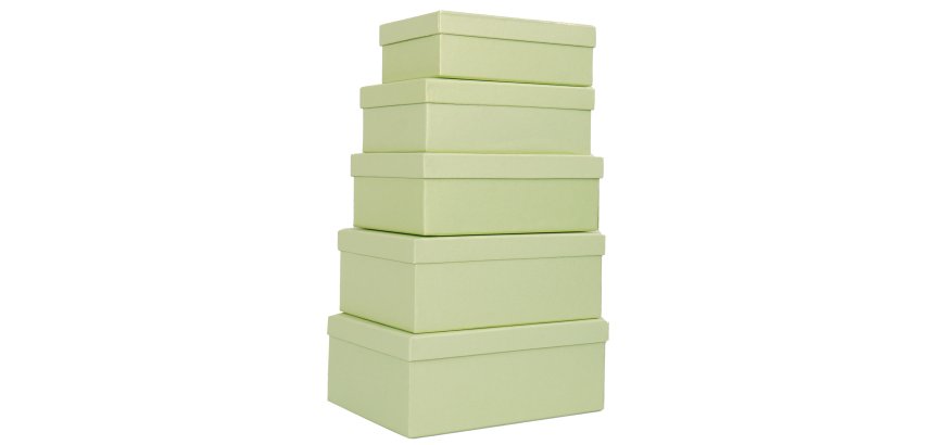 Set scatole regalo - dimensioni assortite - fantasia Green - conf. 5 pezzi