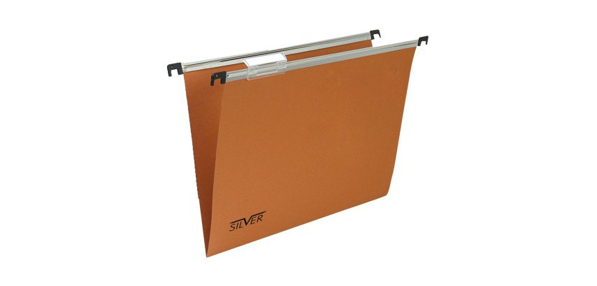 Cartella sospesa Silver - cassetto - interasse 39 cm - fondo V - 31,2 x 25 cm -  arancio - Bertesi