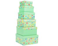 Set scatole regalo - dimensioni assortite - fantasia Memento - conf. 6 pezzi