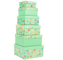 Set scatole regalo - dimensioni assortite - fantasia Memento - conf. 6 pezzi