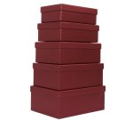 Set scatole regalo - dimensioni assortite - fantasia Burgundy - conf. 5 pezzi