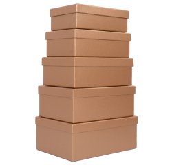 Set scatole regalo - dimensioni assortite - fantasia Caramel - conf. 5 pezzi