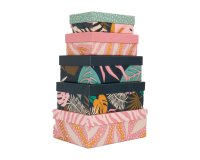 Set scatole regalo - dimensioni assortite - fantasia Breeze - conf. 5 pezzi