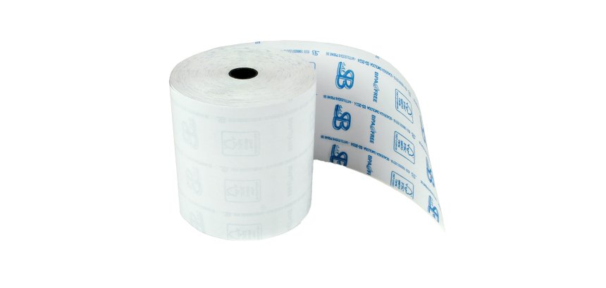 Rotolo registratore cassa - 80 mm x 80 m - 55 gr - diametro esterno 77 mm - anima 12 mm - carta termica BPA free - Sabacart - blister 10 pezzi
