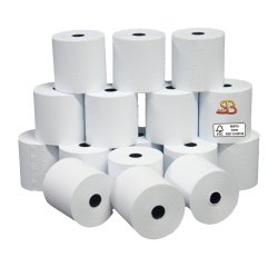 Rotolo registratore cassa - 57,5 mm x 20 m - 60 gr - diametro esterno 50 mm - anima 12 mm - carta pura cellulosa - Sabacart - blister 10 pezzi