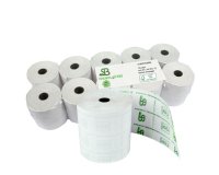 Rotolo per registratore cassa - lunga durata - 57,5 mm x 30 m - diametro esterno 50 mm - anima 12 mm - 55 gr - carta termica - Sabacart - blister 10 pezzi