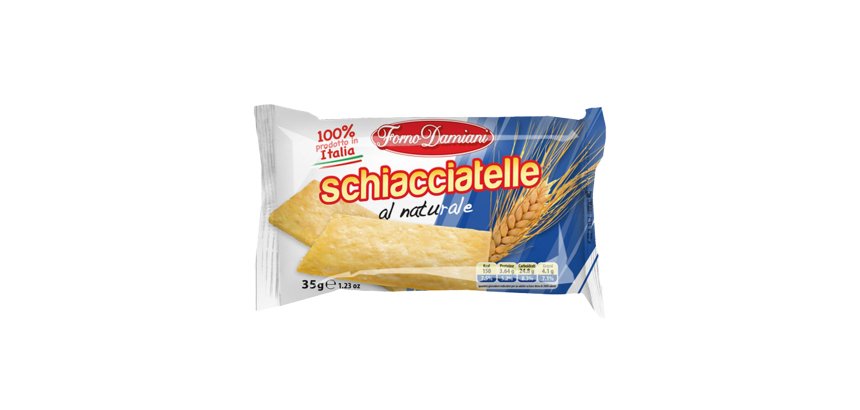 Schiacciatella al naturale - monoporzione 35 gr - Forno Damiani - conf. 50 pezzi