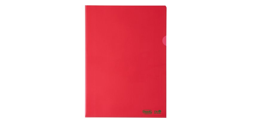 Cartellina a L BioBased - 22 x 30 cm - PE riciclato - liscio pesante - rosso - Favorit - conf. 25 pezzi
