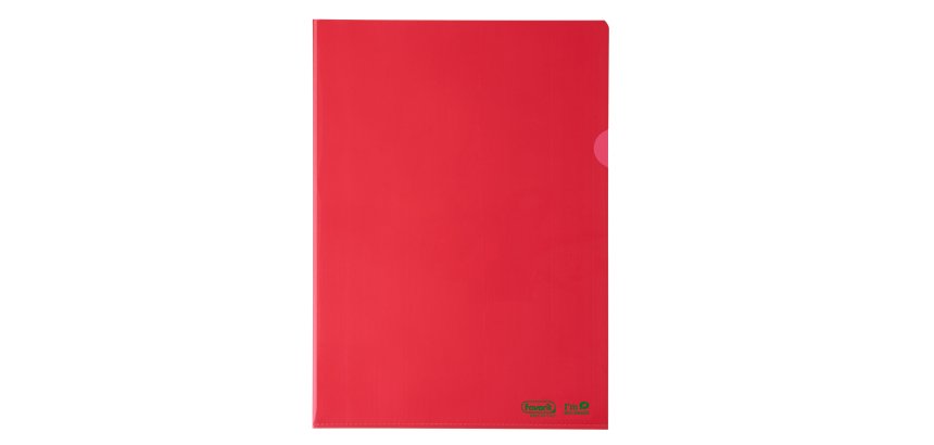 Cartellina a L BioBased - 22 x 30 cm - PE riciclato - liscio pesante - rosso - Favorit - conf. 25 pezzi
