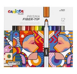 Pennarello Prisma - punta 3,7 mm - colori assortiti - Carioca Plus - conf. 12 pezzi