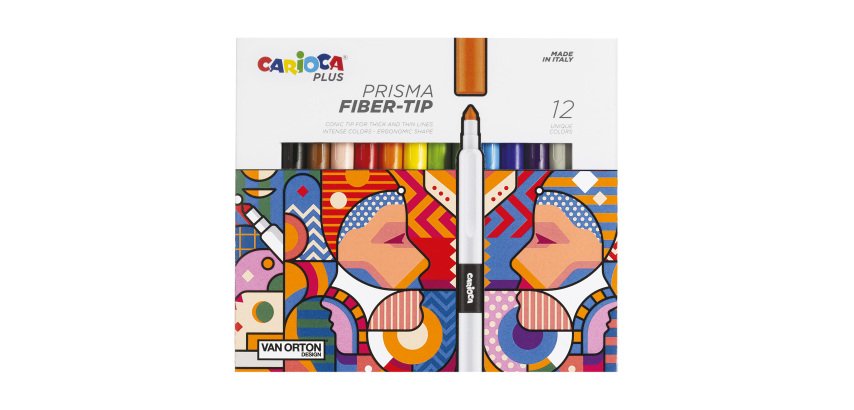Pennarello Prisma - punta 3,7 mm - colori assortiti - Carioca Plus - conf. 12 pezzi