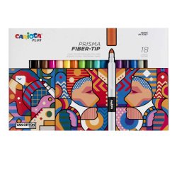 Pennarello Prisma - punta 3,7 mm - colori assortiti - Carioca Plus - conf. 18 pezzi