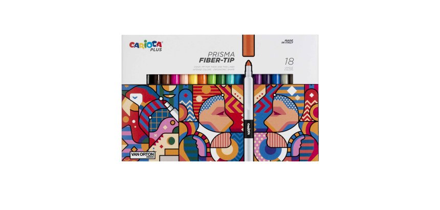 Pennarello Prisma - punta 3,7 mm - colori assortiti - Carioca Plus - conf. 18 pezzi