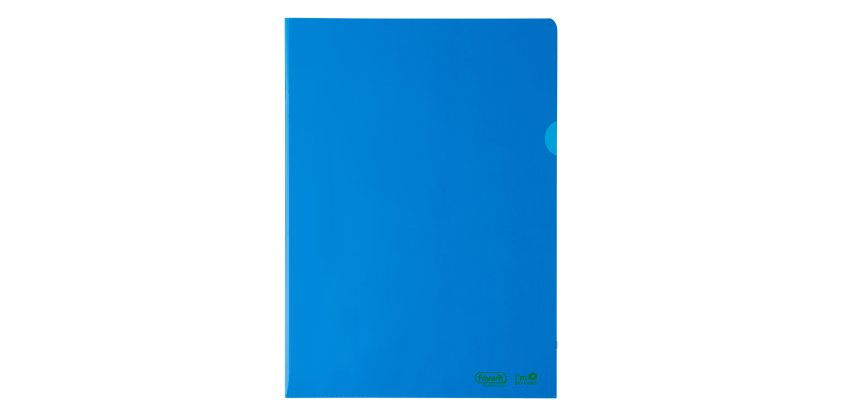 Cartellina a L BioBased - 22 x 30 cm - PE riciclato - liscio pesante - blu - Favorit - conf. 25 pezzi