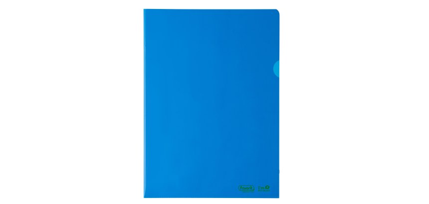 Cartellina a L BioBased - 22 x 30 cm - PE riciclato - liscio pesante - blu - Favorit - conf. 25 pezzi