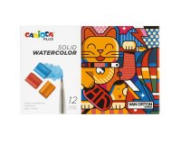 Pastiglia acquerello - ø 18 mm x 10 mm - colori assortiti - Carioca Plus - conf. 12 pezzi