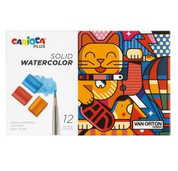 Pastiglia acquerello - ø 18 mm x 10 mm - colori assortiti - Carioca Plus - conf. 12 pezzi