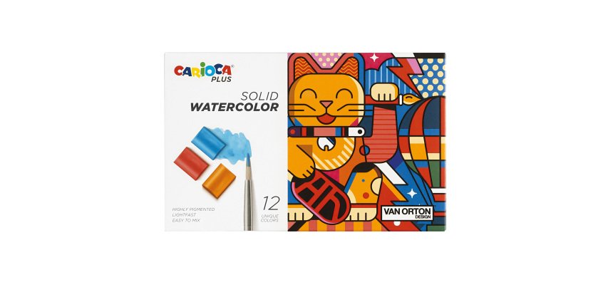 Pastiglia acquerello - ø 18 mm x 10 mm - colori assortiti - Carioca Plus - conf. 12 pezzi
