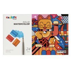 Pastiglia acquerello - ø 18 mm x 10 mm - colori assortiti - Carioca Plus - conf. 24 pezzi