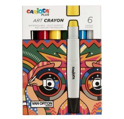 Pastello a cera Art Crayon - Ø 10 mm x 138 mm - colori assortiti - Carioca Plus - conf. 6 pezzi