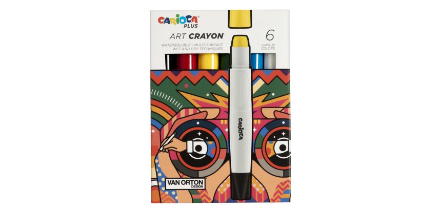 Pastello a cera Art Crayon - Ø 10 mm x 138 mm - colori assortiti - Carioca Plus - conf. 6 pezzi