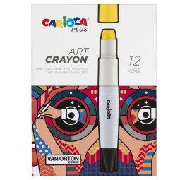 En_lapices de cera carioca plus art crayon caja premium de 12 unidades colores surtidos