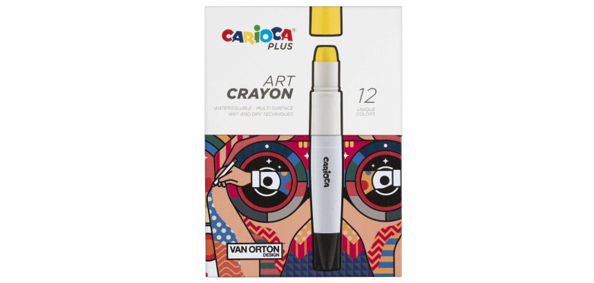 Pastello a cera Art Crayon - Ø 10 mm x 138 mm - colori assortiti - Carioca Plus - conf. 12 pezzi