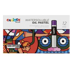 Pastello a olio - lunghezza 60 mm - colori assortiti - Carioca Plus - conf. 12 pezzi