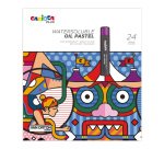 Pastello a olio - lunghezza 60 mm - colori assortiti - Carioca Plus - conf. 24 pezzi