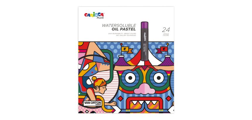 Pastello a olio - lunghezza 60 mm - colori assortiti - Carioca Plus - conf. 24 pezzi