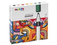 Marcatore acrilico - colori assortiti - Carioca Plus - conf. 8 pezzi
