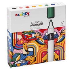 Marcatore acrilico - colori assortiti - Carioca Plus - conf. 8 pezzi