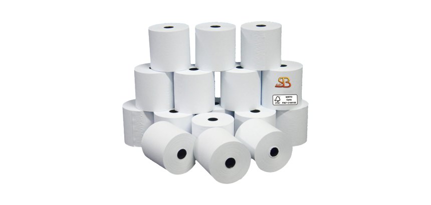 Rotolo per calcolatrice - 57 mm x 40 m - 60 gr - diametro esterno 64 mm - anima 12 mm - carta neutra - Sabacart - blister 10 pezzi