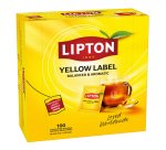 Tè nero - Yellow Label - in filtro - Lipton - conf. 100 pezzi