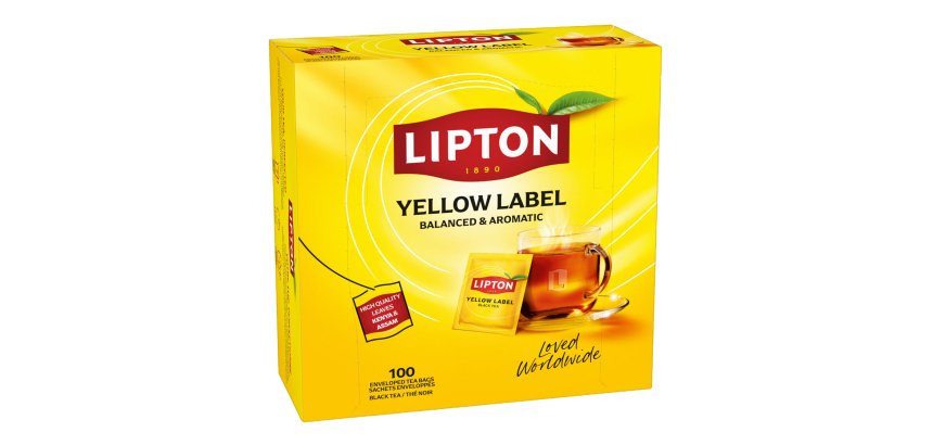 Tè nero - Yellow Label - in filtro - Lipton - conf. 100 pezzi
