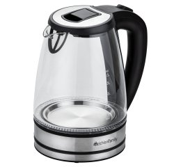 Bollitore elettrico cordless - caraffa in vetro - 2200 W - nero - Melchioni family