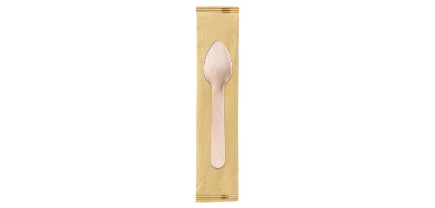 Cucchiaini monouso - imbustati singolarmente - 11 cm - legno - Signor Bio - 250pz