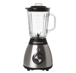 Frullatore Frullo Glass - con bicchiere in vetro - 600 W - nero/argento - Melchioni family