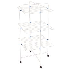 Stendibiancheria verticale Sahara - 3 piani - 68 x 122 cm - acciaio verniciato - bianco