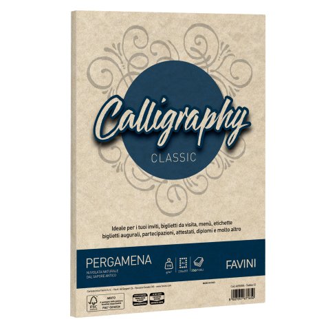 Carta Calligraphy Pergamena - A4 - 190 gr - sabbia 02 - Favini - conf. 250 fogli