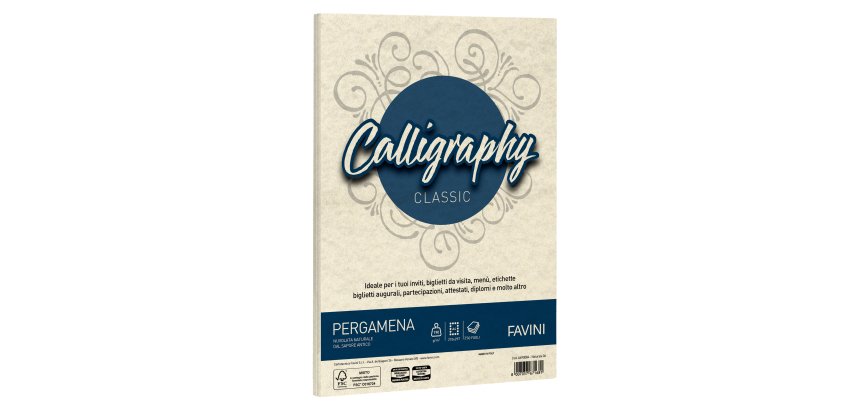 Carta Calligraphy Pergamena - A4 - 190 gr - naturale 06 - Favini - conf. 250 fogli