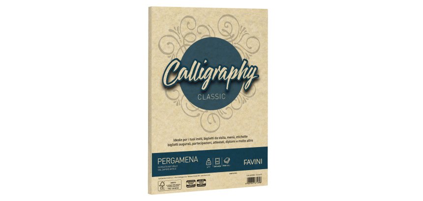 Carta Calligraphy Pergamena - A3 - 190 gr - crema 05 - Favini - conf. 250 fogli